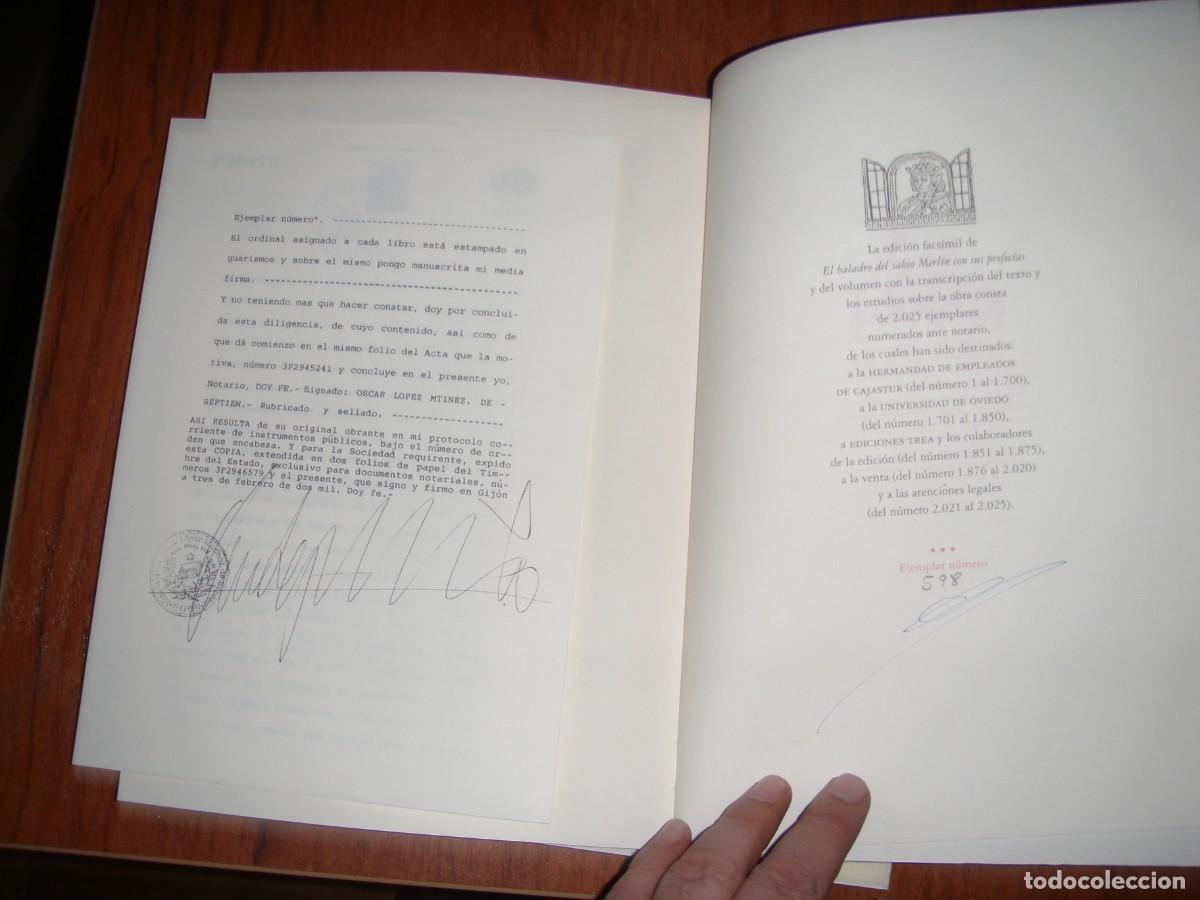 Libros de segunda mano: EL BALADRO DEL SABIO MERLIN Y SUS PROFECIAS FACSIMIL Y LIBRO NUMERADO - Foto 10
