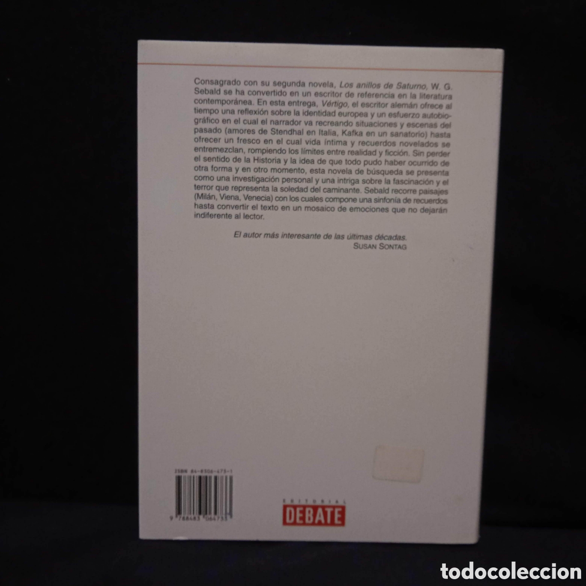 Libros de segunda mano: V&Eacute;RTIGO - W G SEBALD - DEBATE 2001 #8847 - Foto 2