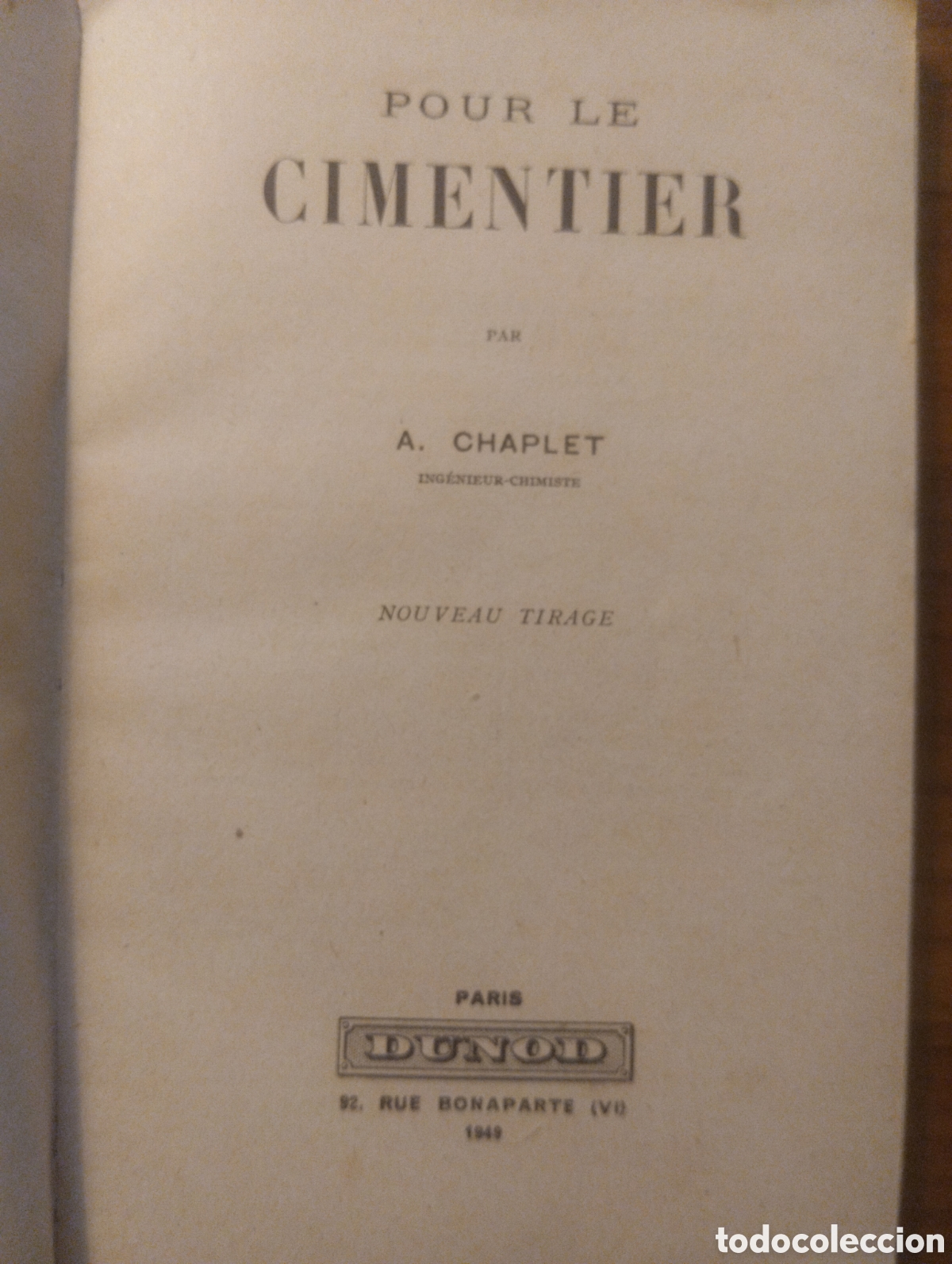 Libros de segunda mano: Pour le cimentier, Chaplet - Foto 2
