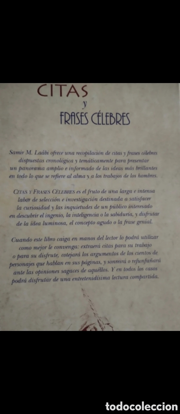 Libros de segunda mano: &rdquo;Citas y Frases Celebres&rdquo;.Samir M. Laabi. - Foto 4