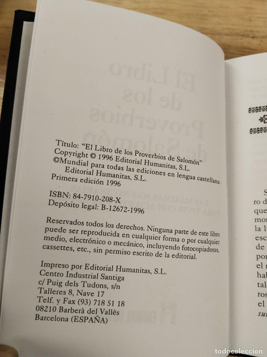 Libros de segunda mano: El Libro de los Proverbios de Salomon - Foto 3