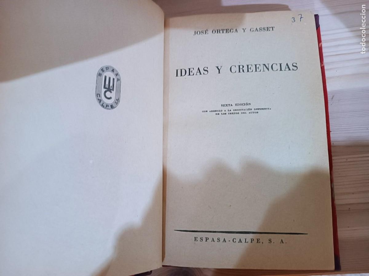 Libros de segunda mano: Ortega y Gasset , ideas y creencias , Editorial Astral, 1959 - Foto 3