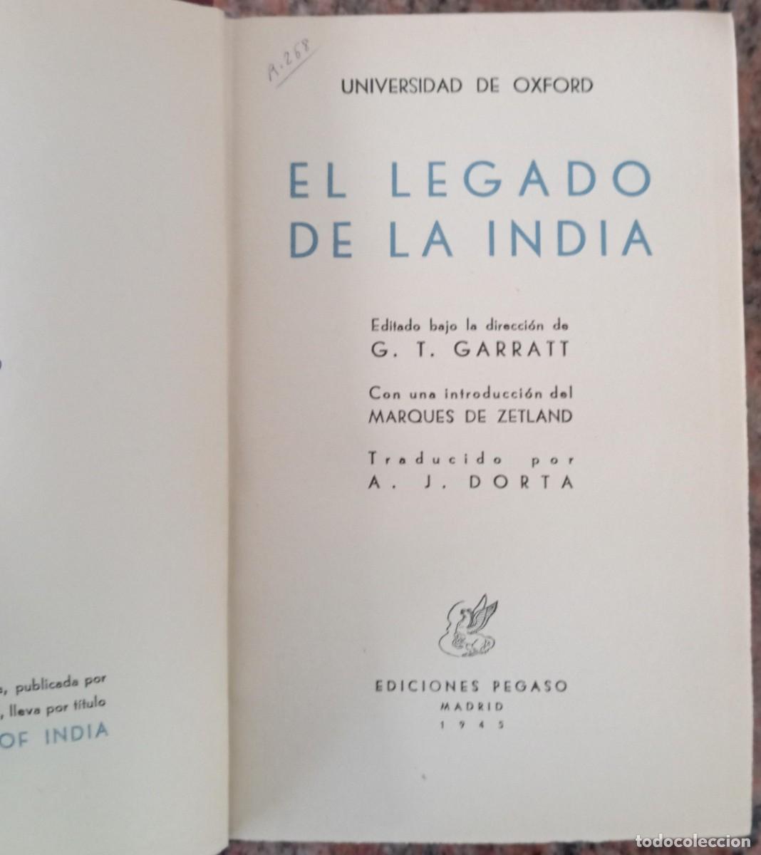 Libros de segunda mano: EL LEGADO DE LA INDIA - Foto 1