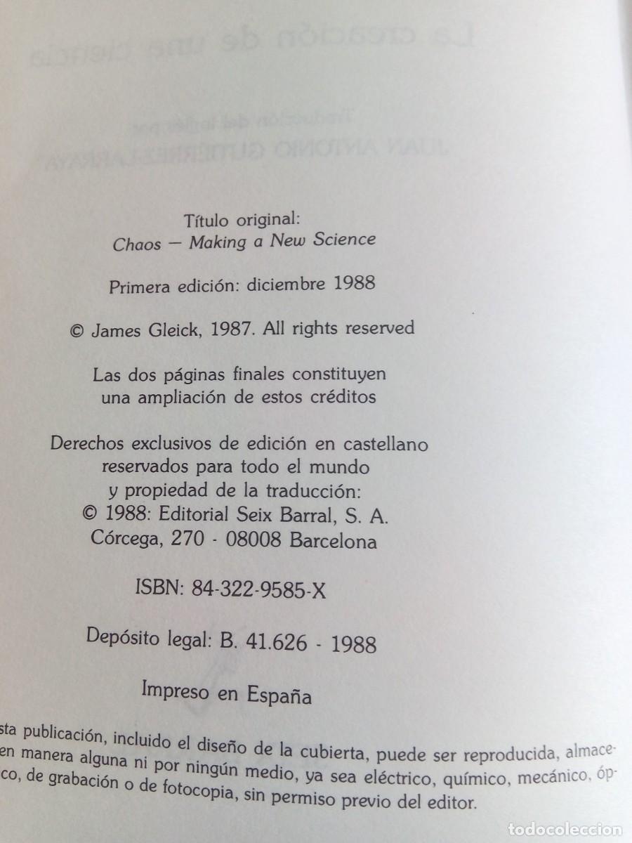 Libros de segunda mano: CAOS. LA CREACI&Oacute;N DE UNA CIENCIA / JAMES GLEICK - Foto 6