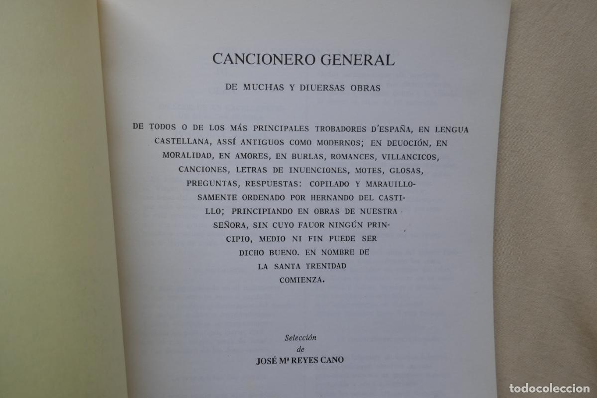Libros de segunda mano: SELECCI&Oacute;N DEL CANCIONERO GENERAL DE HERNANDO DEL CASTILLO - JOS&Eacute; M&ordf; REYES CANO - Foto 7