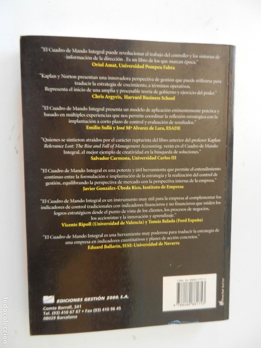 Libros de segunda mano: CUADRO DE MANDO INTEGRAL - ROBERT S. KAPLAN / DAVID P. NORTON- EDICIONES GESTI&Oacute;N 2000. - Foto 2