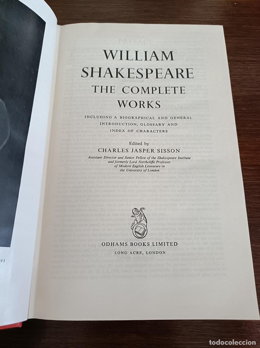 Libros de segunda mano: WILLIAM SHAKESPEARE THE COMPLETE WORKS, Obra Completa en Ingl&eacute;s - Foto 2