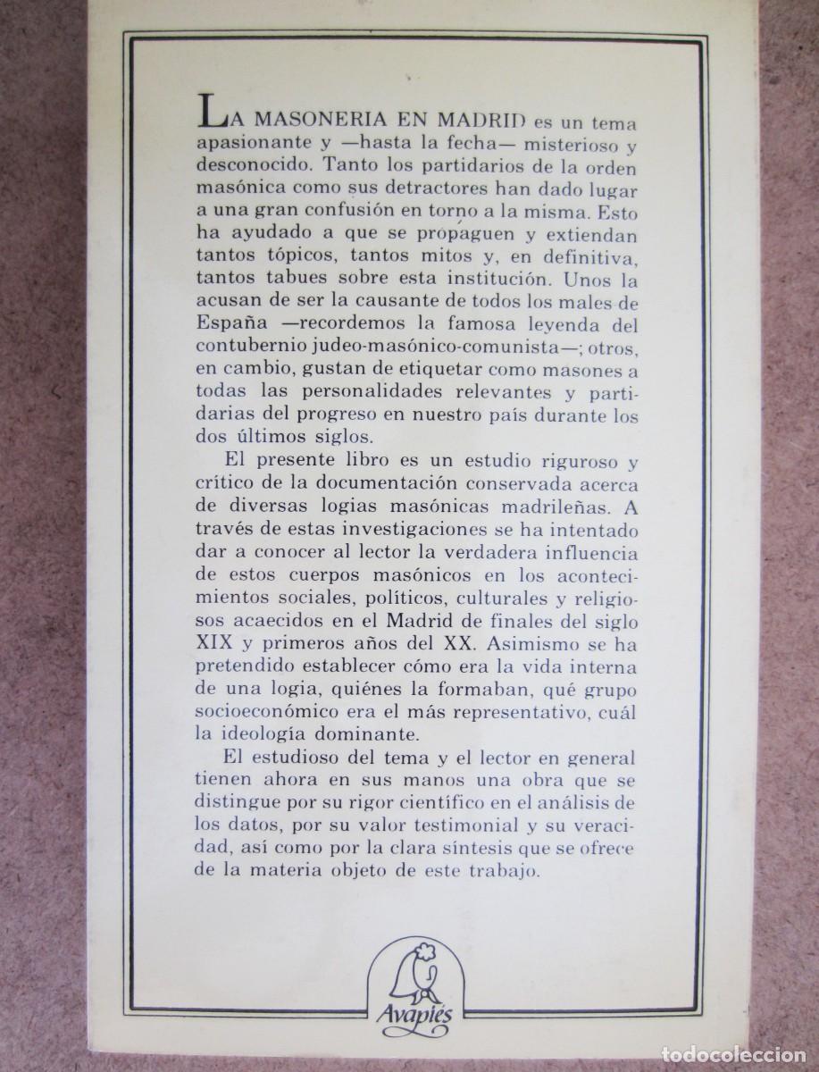 Libros de segunda mano: La Masoner&iacute;a en Madrid - Foto 2