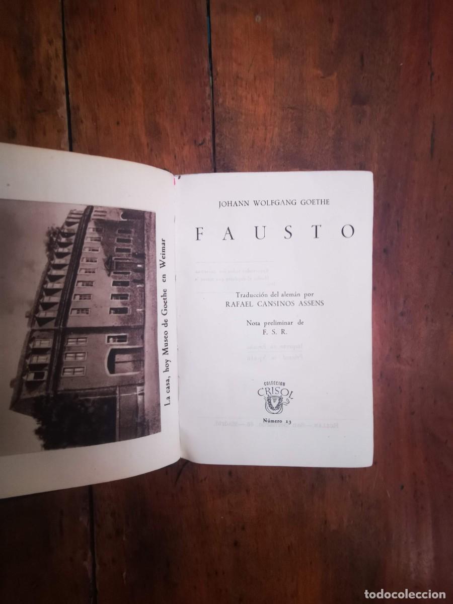 Libros de segunda mano: GOETHE, Johann Wolfgang. Fausto - Foto 2
