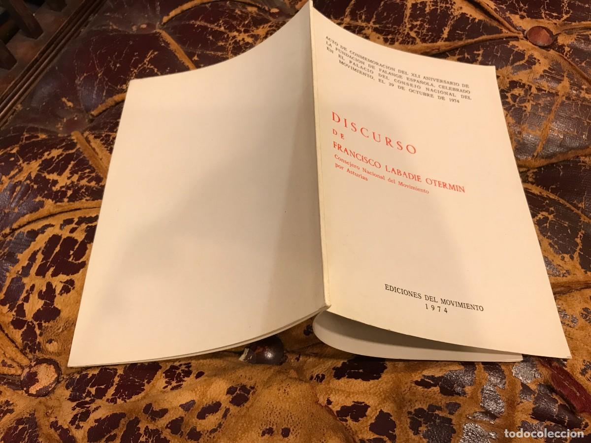 Libri di seconda mano: DISCURSO DE FRANCISCO LABADIE OTERMIN, CONSEJERO DEL MOVIMIENTO POR ASTURIAS. 29/10/1974
