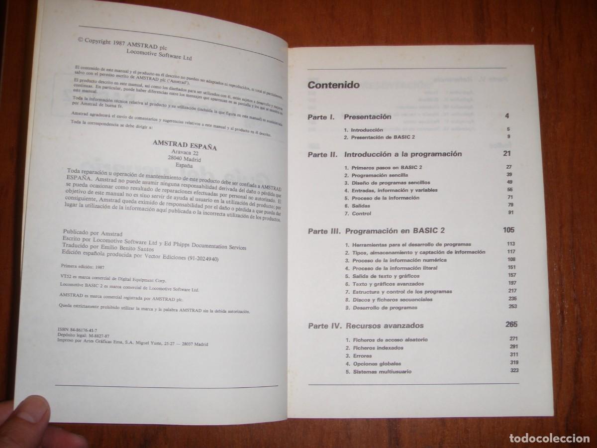 Libros de segunda mano: MANUAL DE BASIC 2 AMSTRAD PC1512 - Foto 4