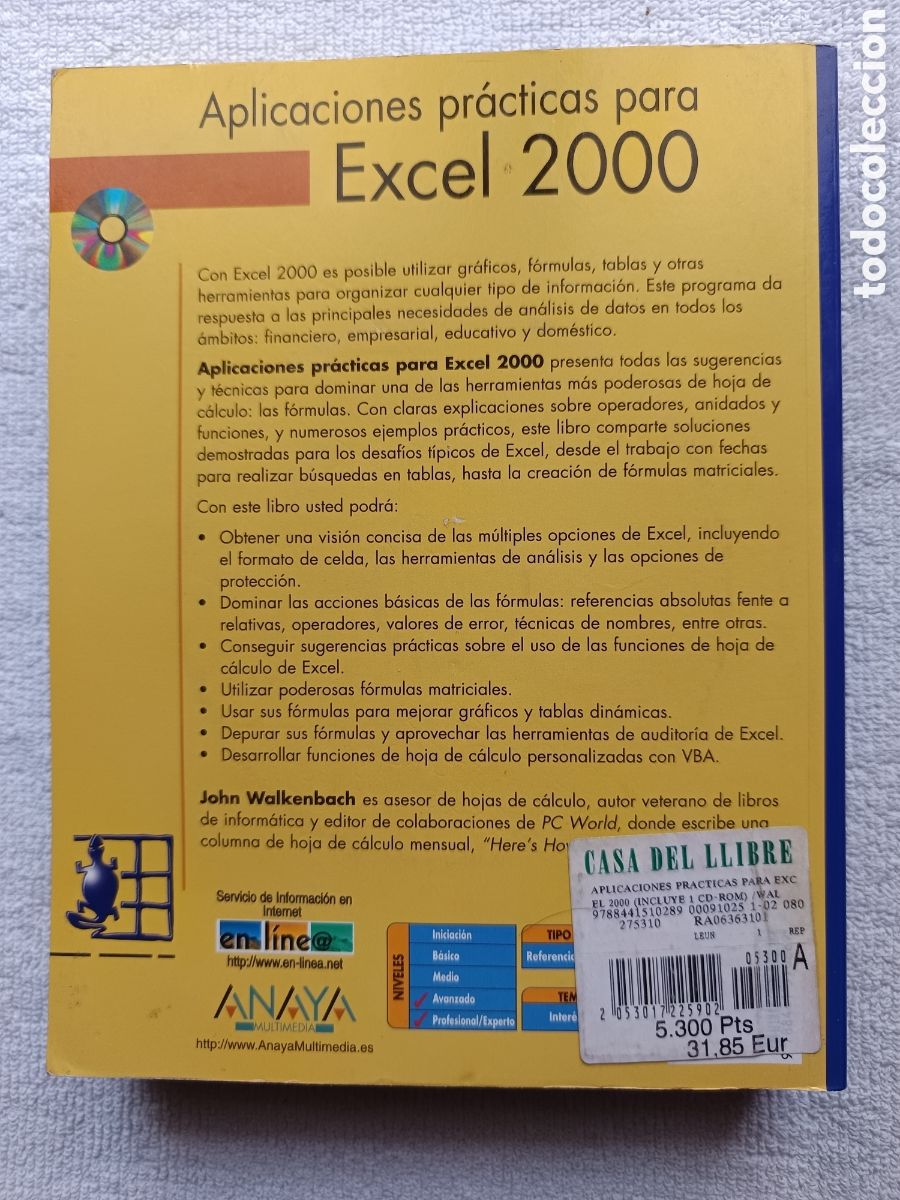 Libros de segunda mano: aplicaciones practicas para excel 2000. (NO CONTIENE CD) JOHN WALKENBACH - Foto 2