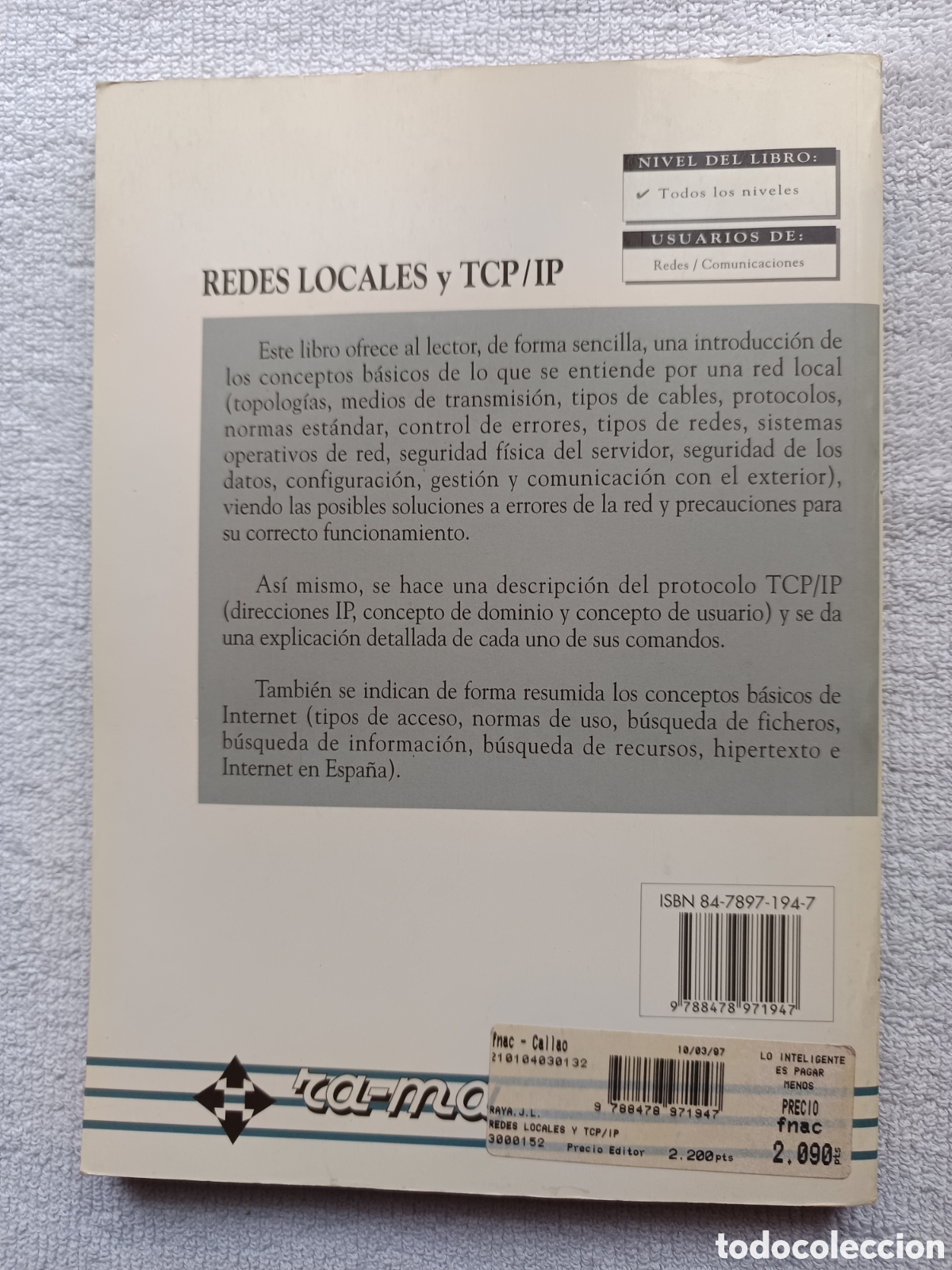 Libros de segunda mano: REDES LOCALES Y TCP/IP JOSE LUIS RAYA CABRERA - Foto 2