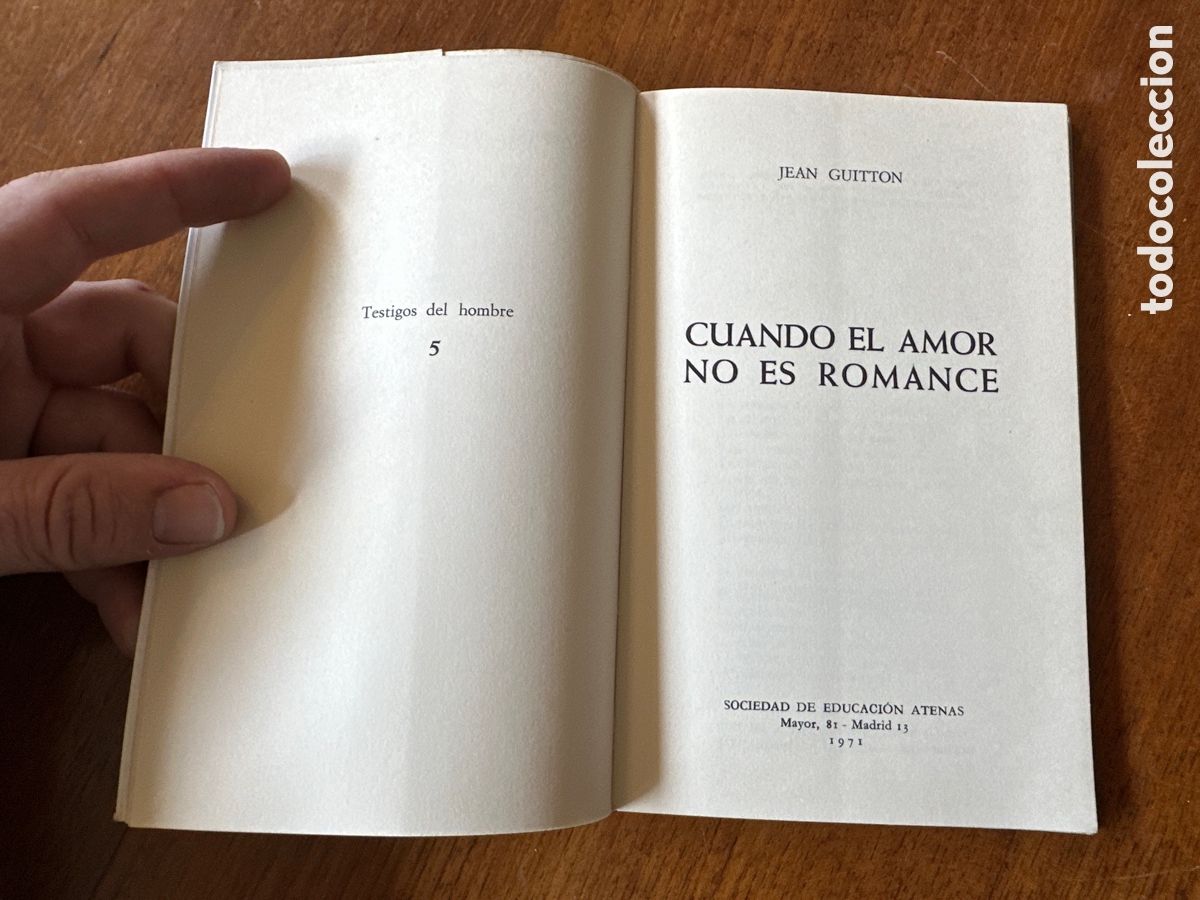 Libros de segunda mano: CUANDO EL AMOR NO ES ROMANCE. JEAN GUITTON - Foto 2