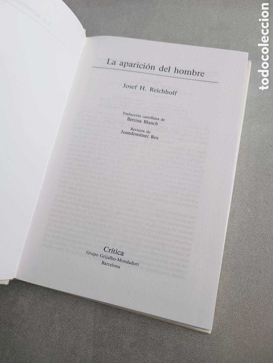 Libros de segunda mano: La aparici&oacute;n del hombre. Josef H. Reichholf. - Foto 4