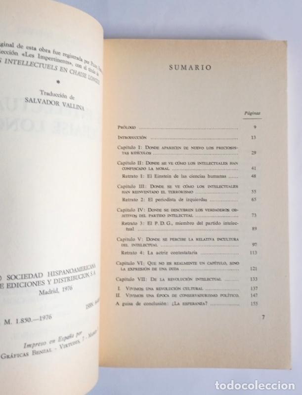 Libros de segunda mano: LOS INTELECTUALES EN &rdquo; CHAISE LONGUE&rdquo; - GEORGES SUFFERT - Foto 2