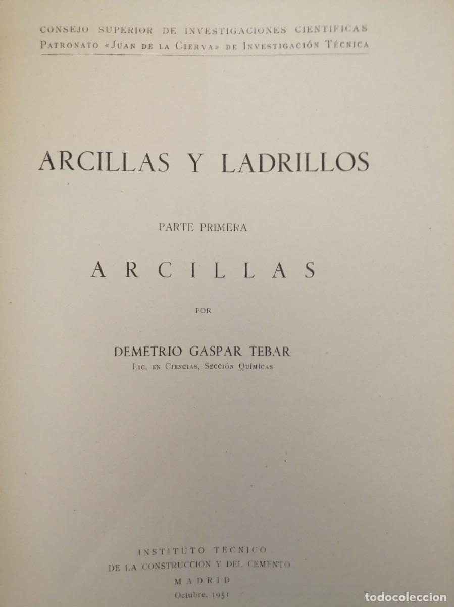 Libros de segunda mano: Arcillas y Ladrillos, Parte Primera: Arcillas - Foto 3