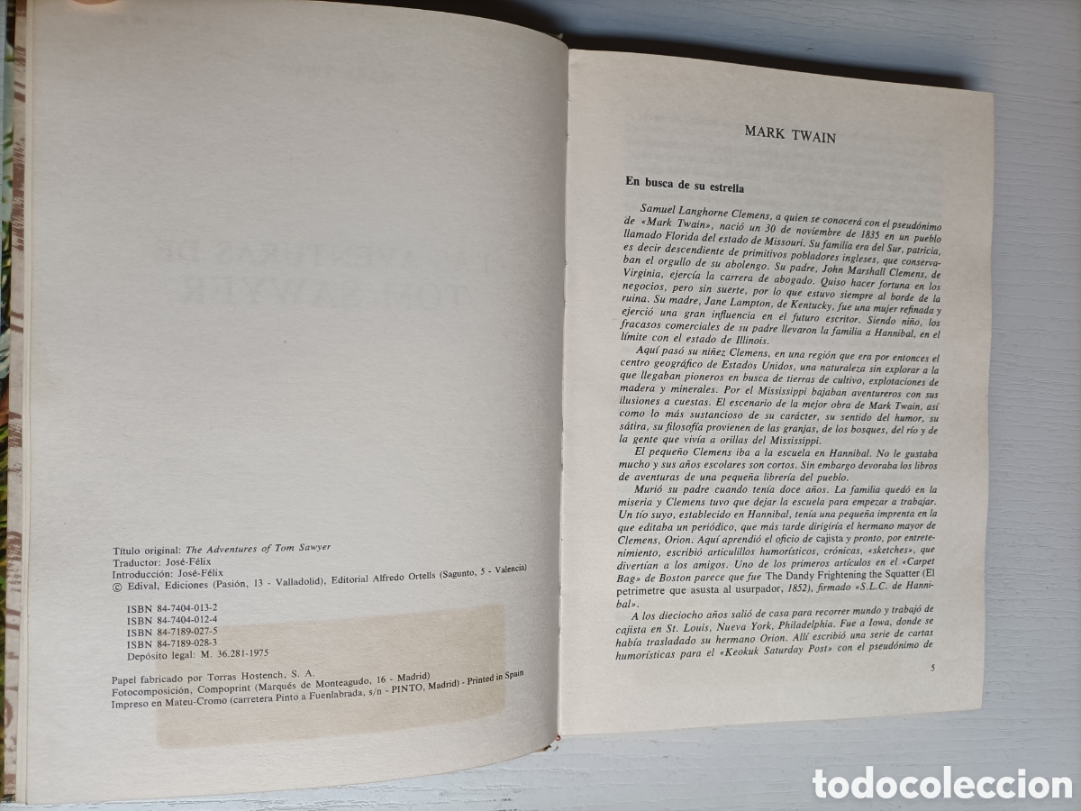 Libros de segunda mano: Tom sawyer. La isla del tesoro. Cl&aacute;sicos de la juventud 1975 - Foto 9