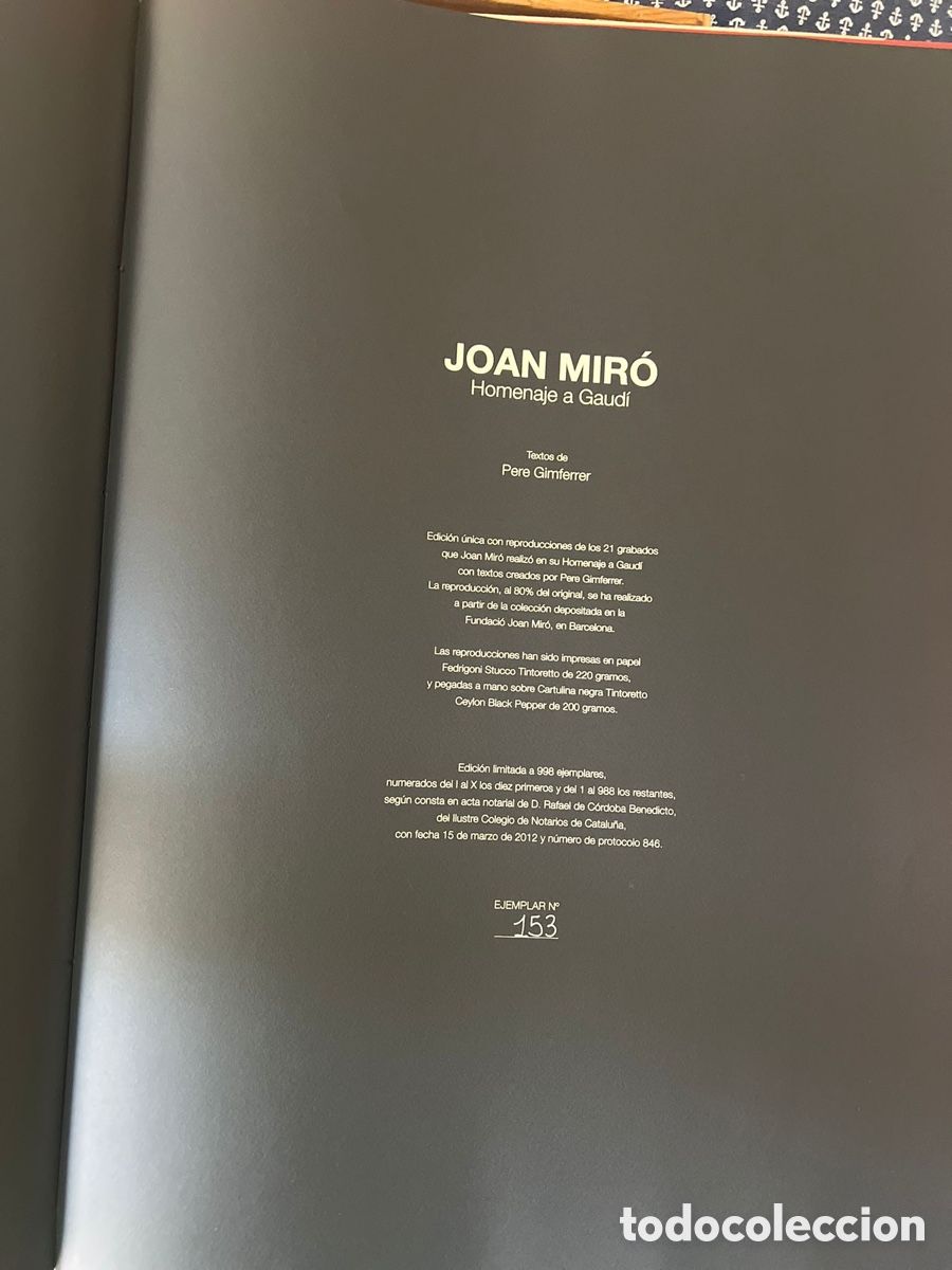 Libros de segunda mano: Homenaje a Gaud&iacute;. Joan Mir&oacute;. Artika books. - Foto 3