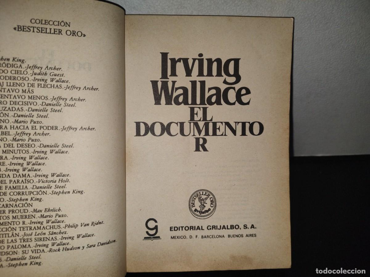Libros de segunda mano: 111- EL DOCUMENTO R - IRVING WALLACE - EDITORIAL GRIJALBO - 1987 - Foto 6