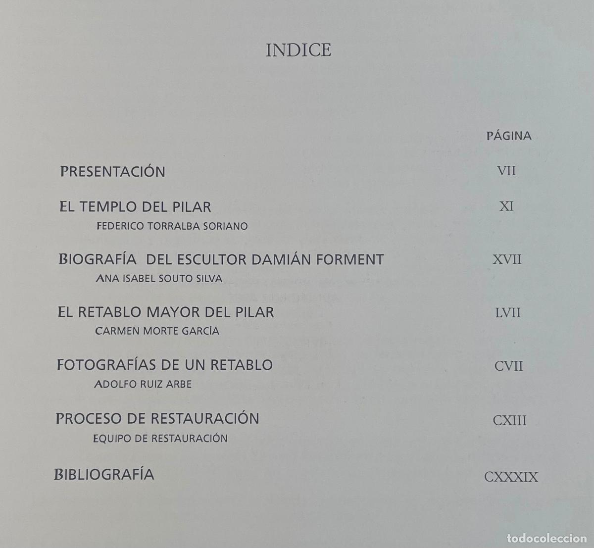 Libros de segunda mano: EL RETABLO MAYOR DE LA BASILICA DE NUESTRA SE&Ntilde;ORA DEL PILAR DE ZARAGOZA - Foto 2