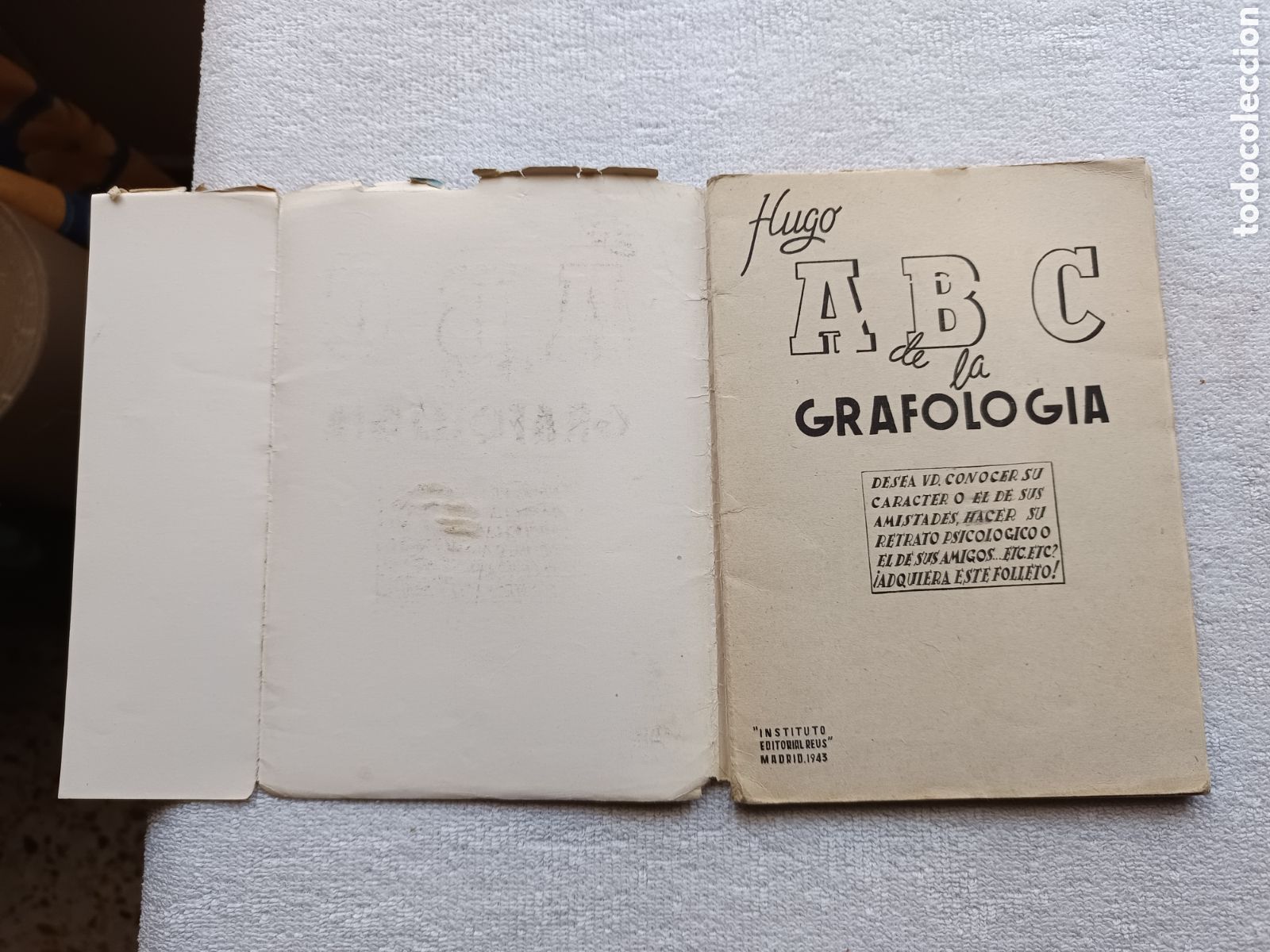 Libros de segunda mano: ABC de la Grafolog&iacute;a. Hugo 1943 - Foto 3