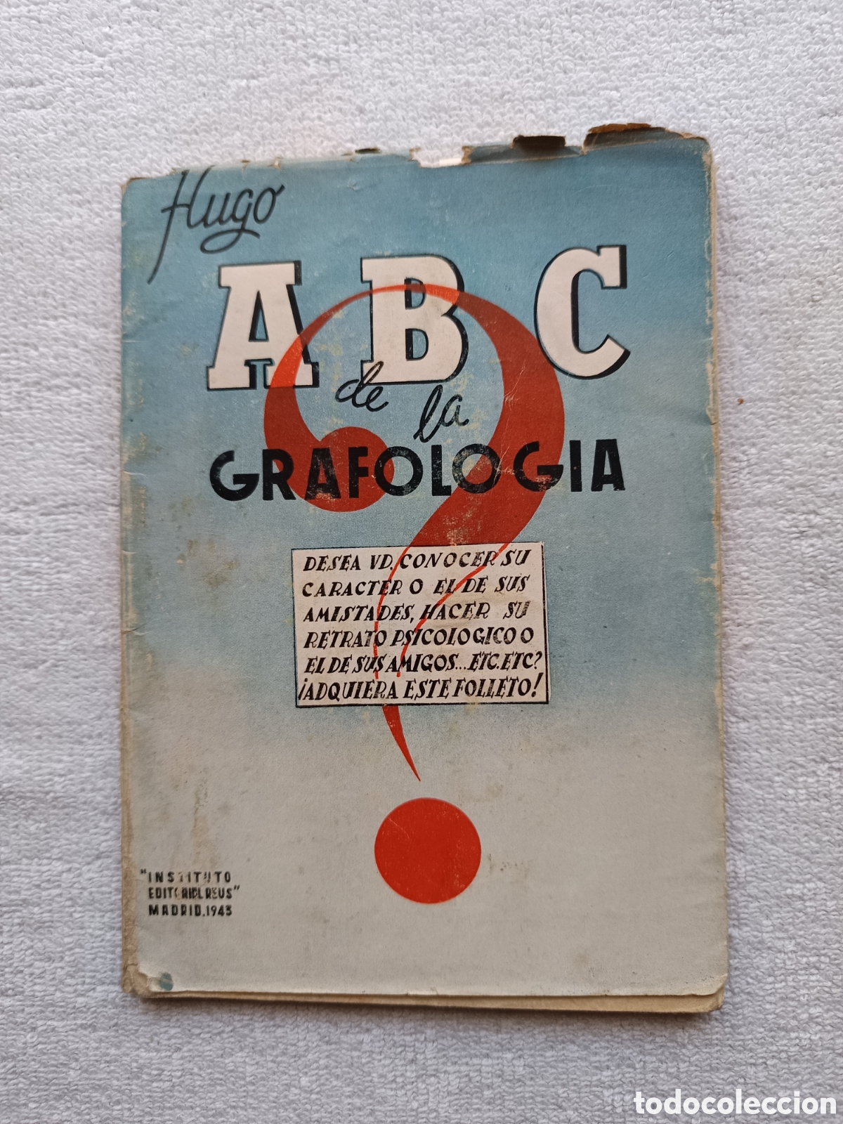 Libros de segunda mano: ABC de la Grafolog&iacute;a. Hugo 1943 - Foto 1