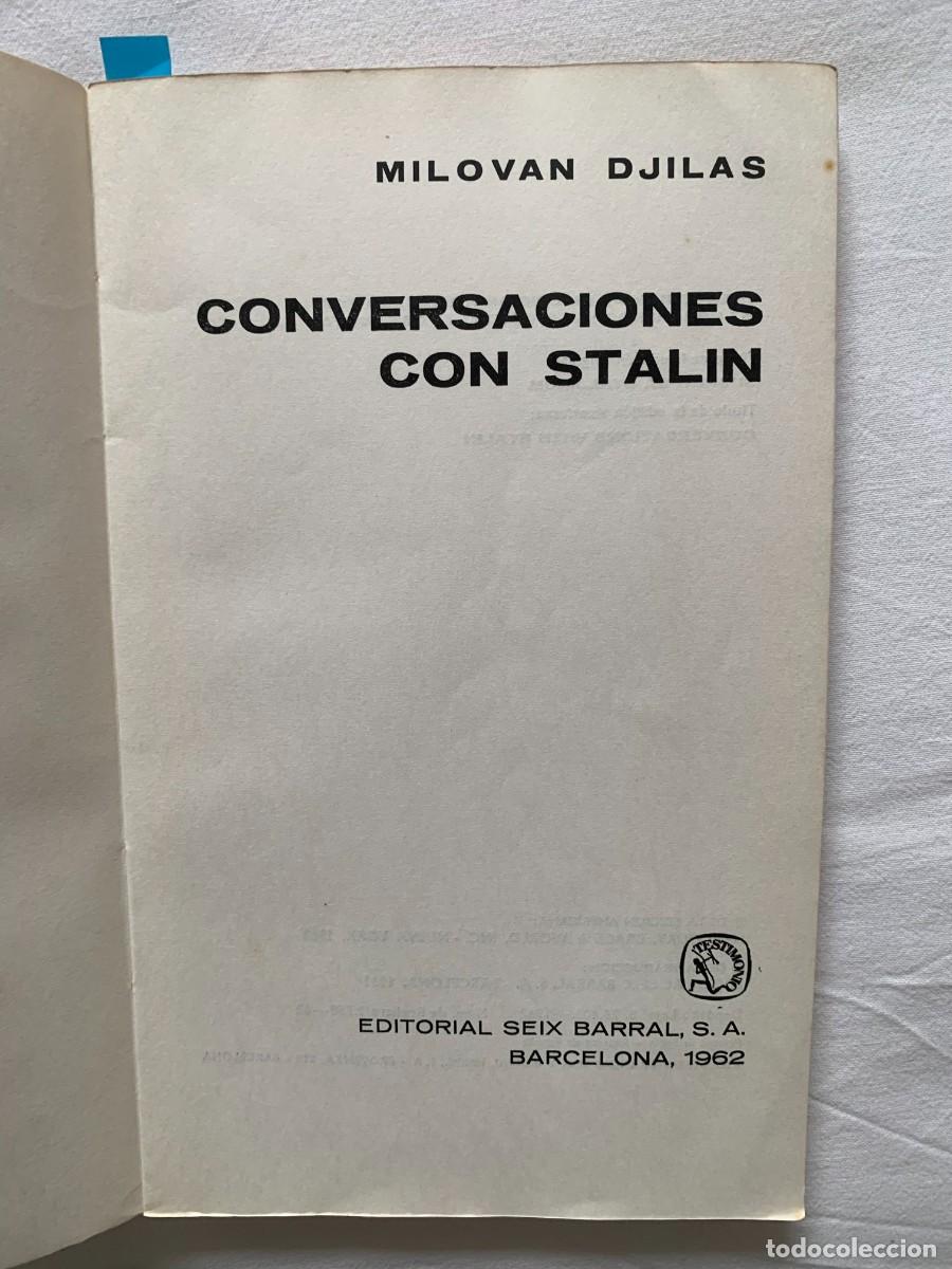 Libros de segunda mano: Milovan Djilas: Conversaciones con Stalin (Seix Barral) - Foto 2