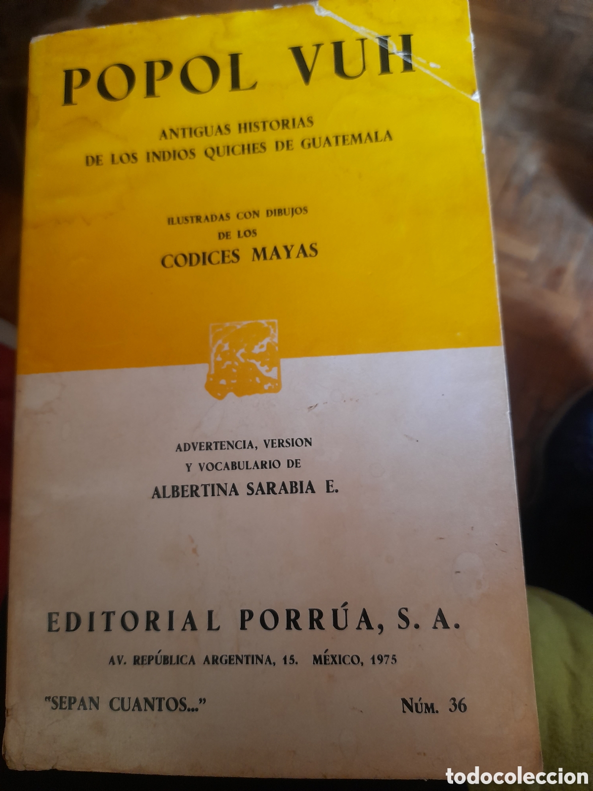 Libros de segunda mano: Libro, Popol Vuh, Editorial PORRUA, M&eacute;xico 1975 - Foto 1