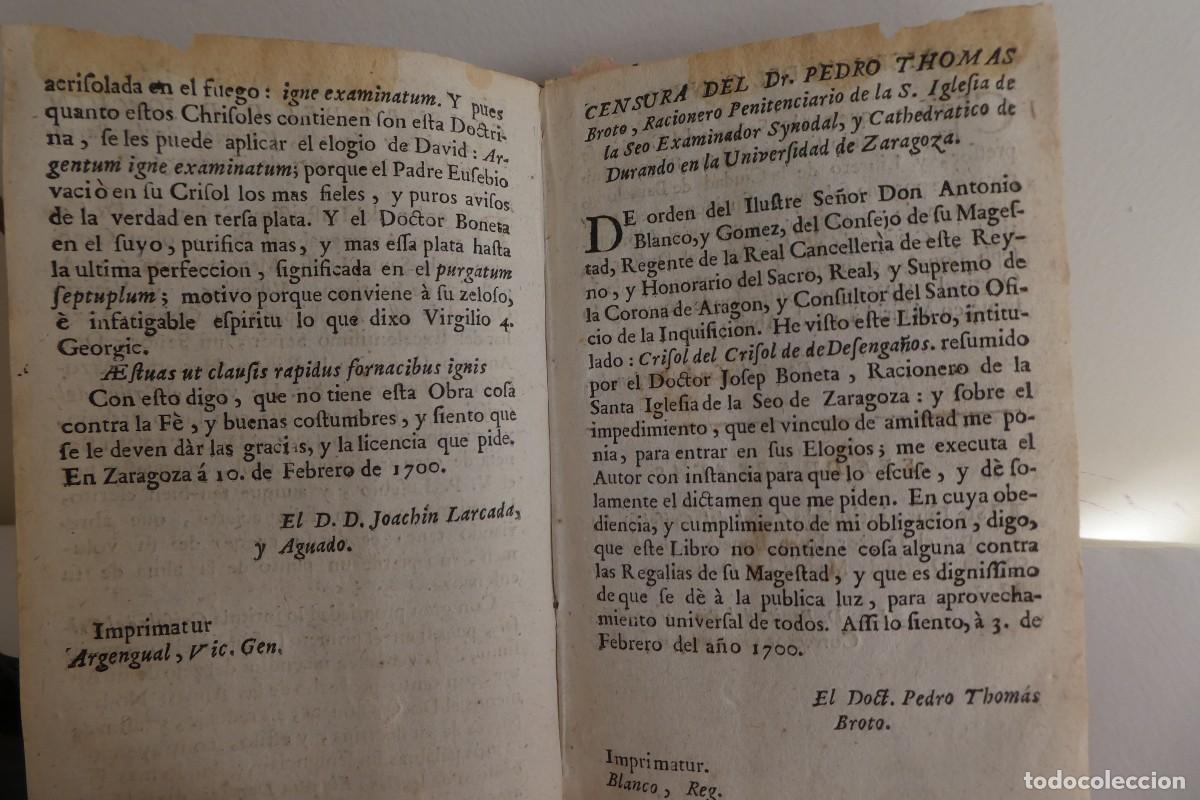 Libros de segunda mano: CRISOL DEL CRISOL DE DESENGA&Ntilde;OS. (1727) - Foto 3