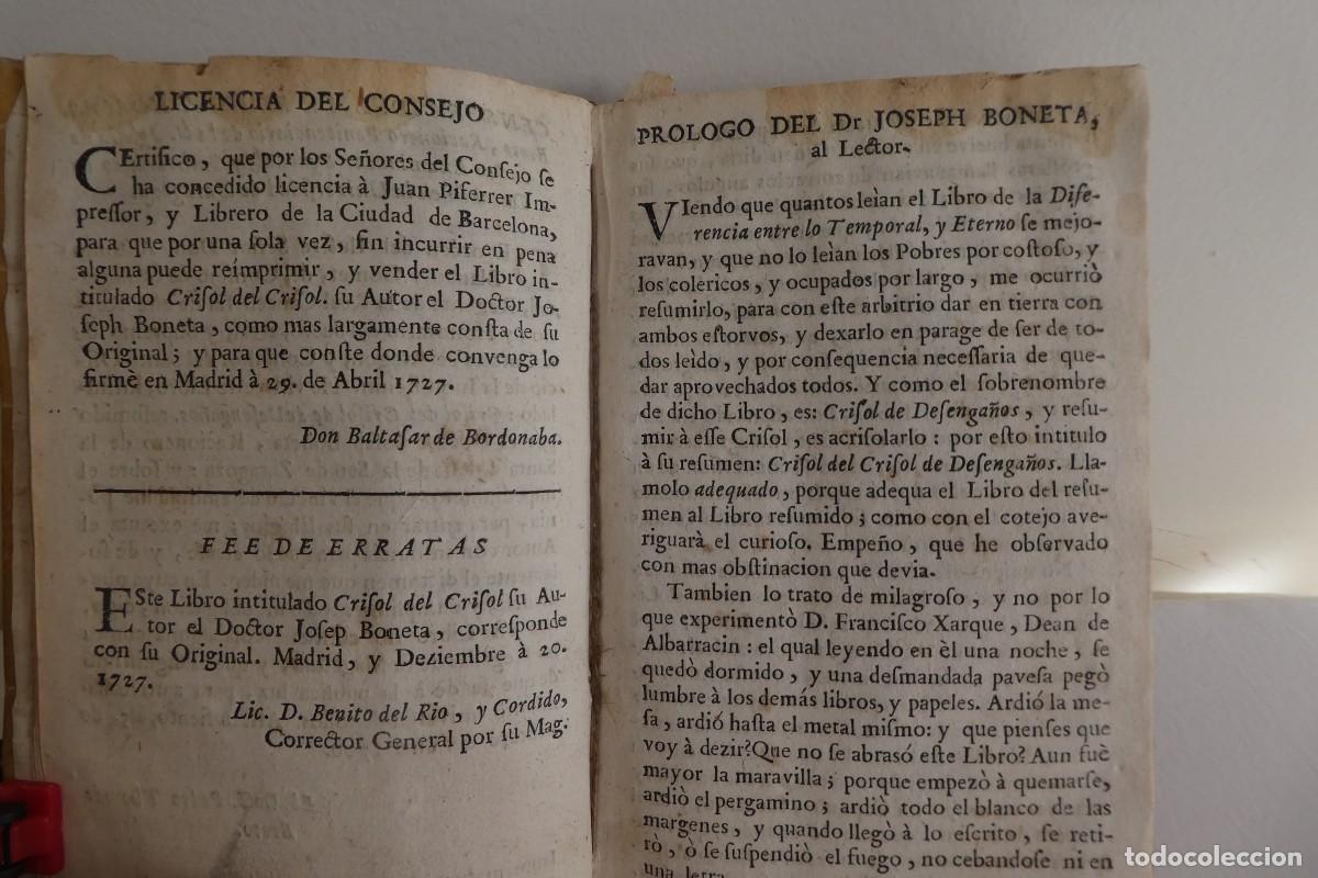 Libros de segunda mano: CRISOL DEL CRISOL DE DESENGA&Ntilde;OS. (1727) - Foto 4