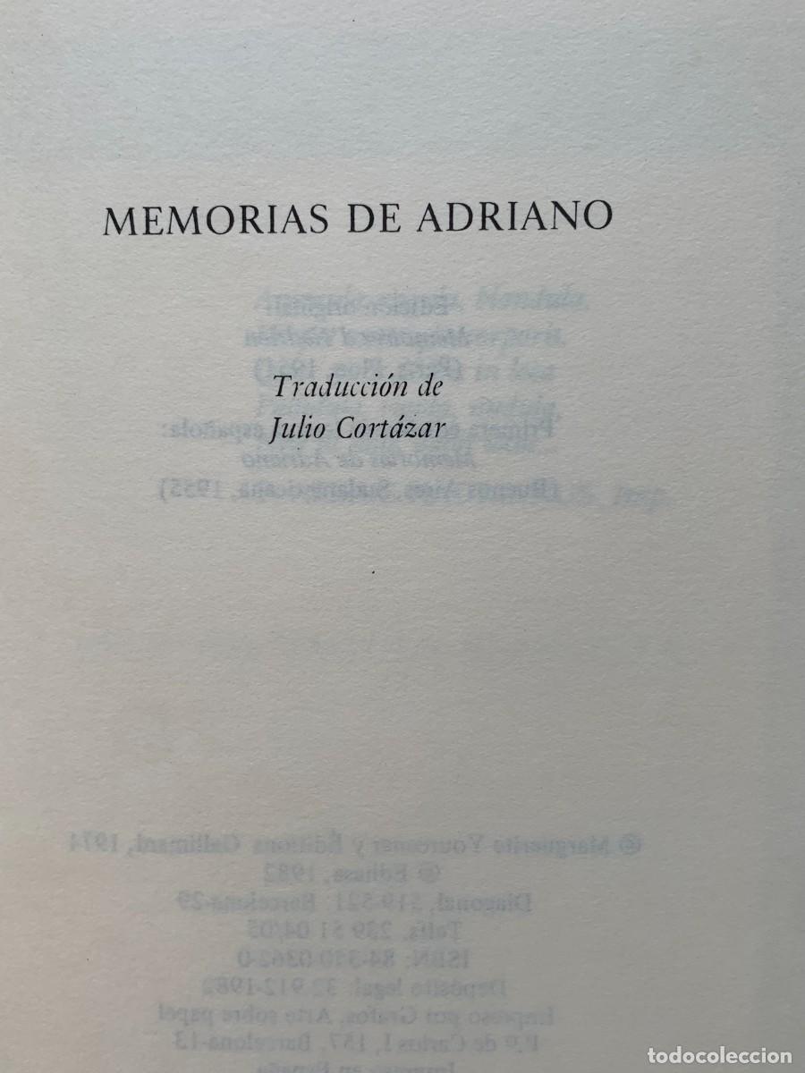 Libros de segunda mano: M. Yourcenar: Memorias de Adriano - Foto 2