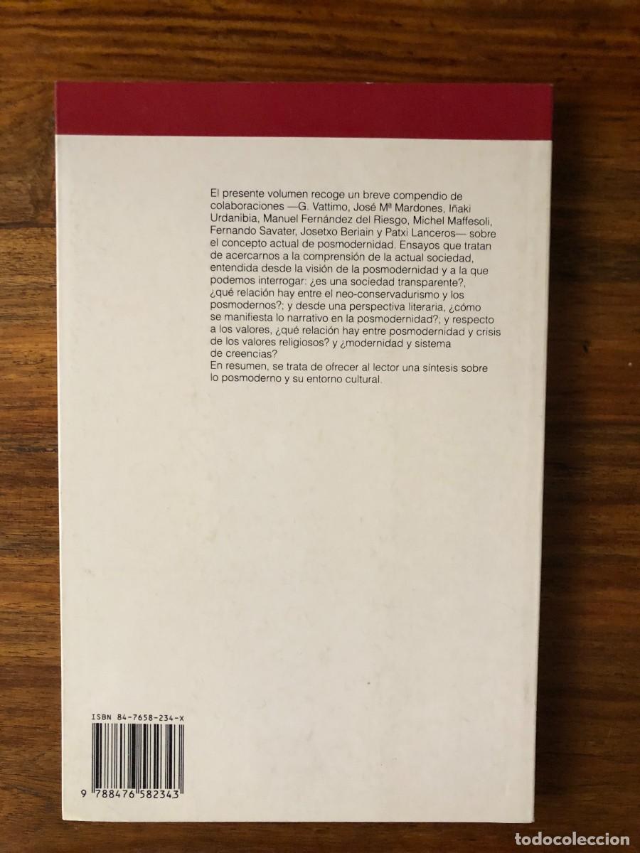Libros de segunda mano: En torno a la postmodernidad. G. Vattimo y otros. Anthropos. - Foto 2