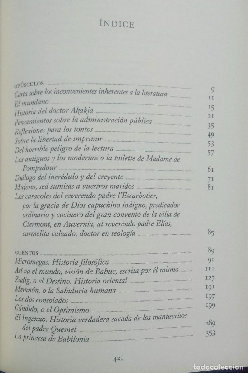 Libros de segunda mano: VOLTAIRE - II - OP&Uacute;SCULOS. CUENTOS. - GREDOS 2018 - Foto 2