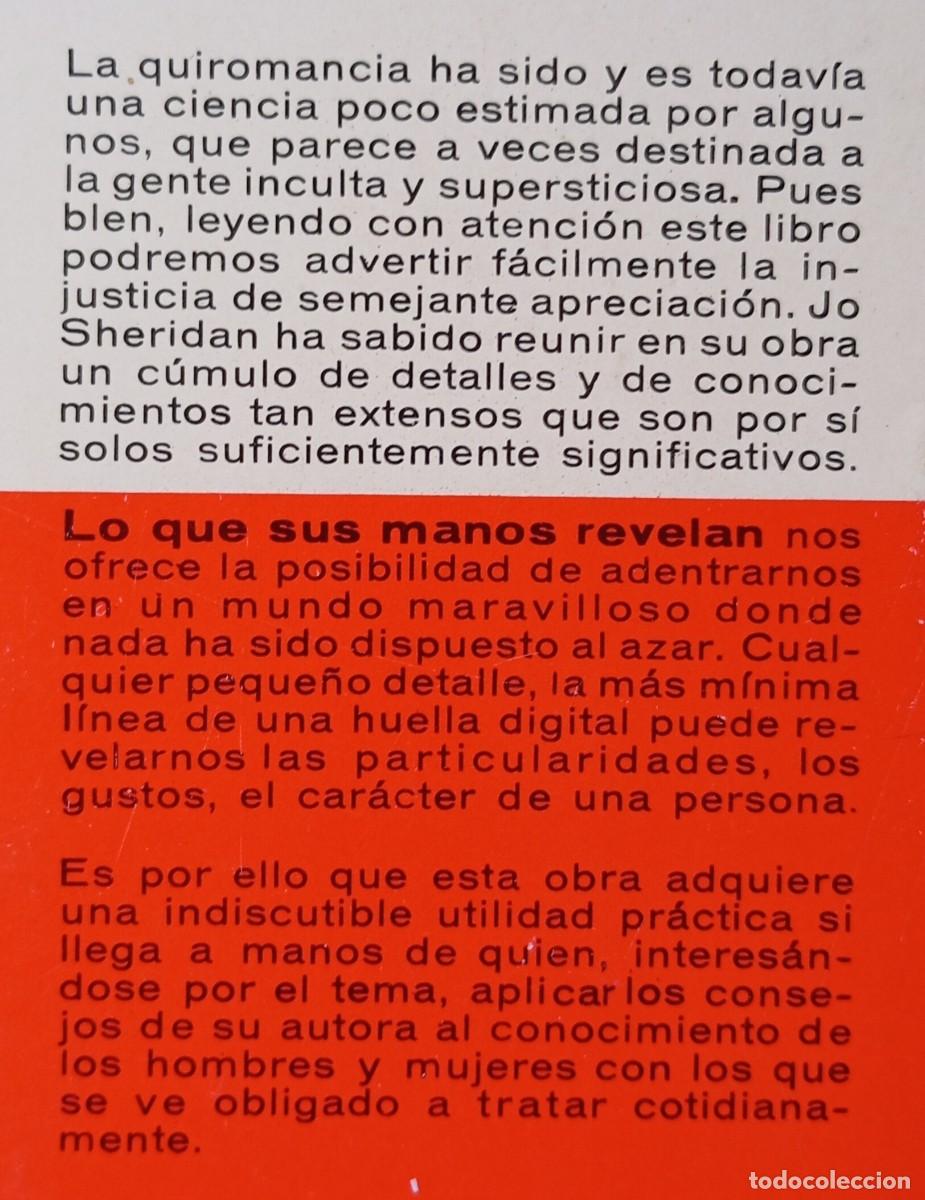 Libros de segunda mano: LO QUE SUS MANOS REVELAN - JO SHERIDAN - Foto 2
