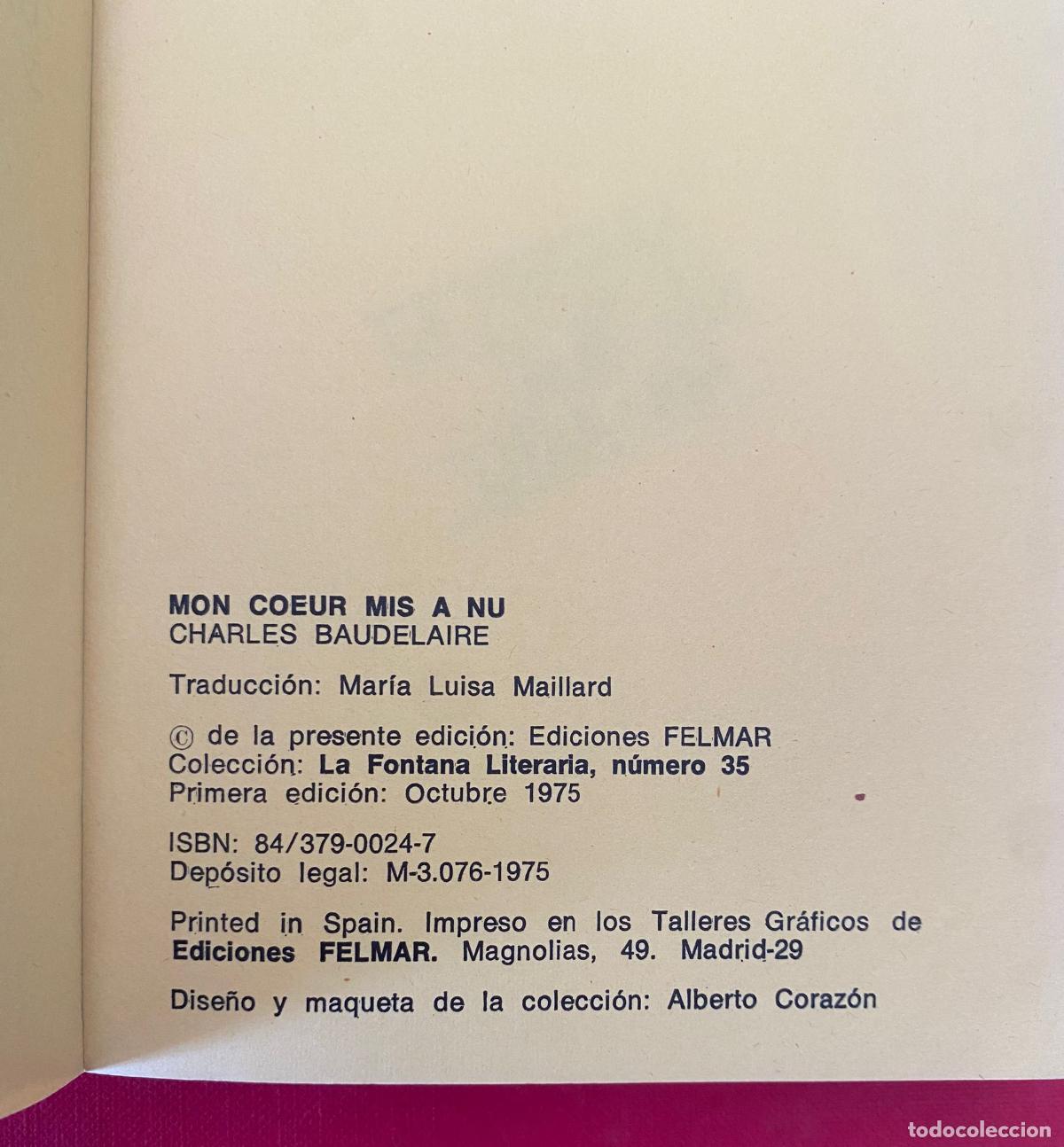 Libros de segunda mano: Mi coraz&oacute;n al desnudo. Baudelaire - Foto 3