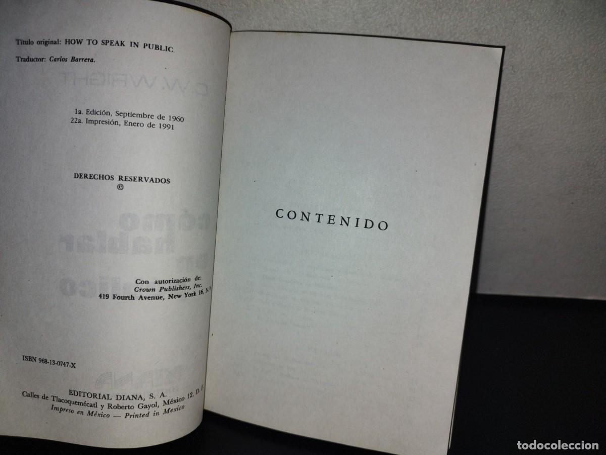 Libros de segunda mano: 114- C&Oacute;MO HABLAR EN P&Uacute;BLICO - C. W. WRIGHT - Foto 5