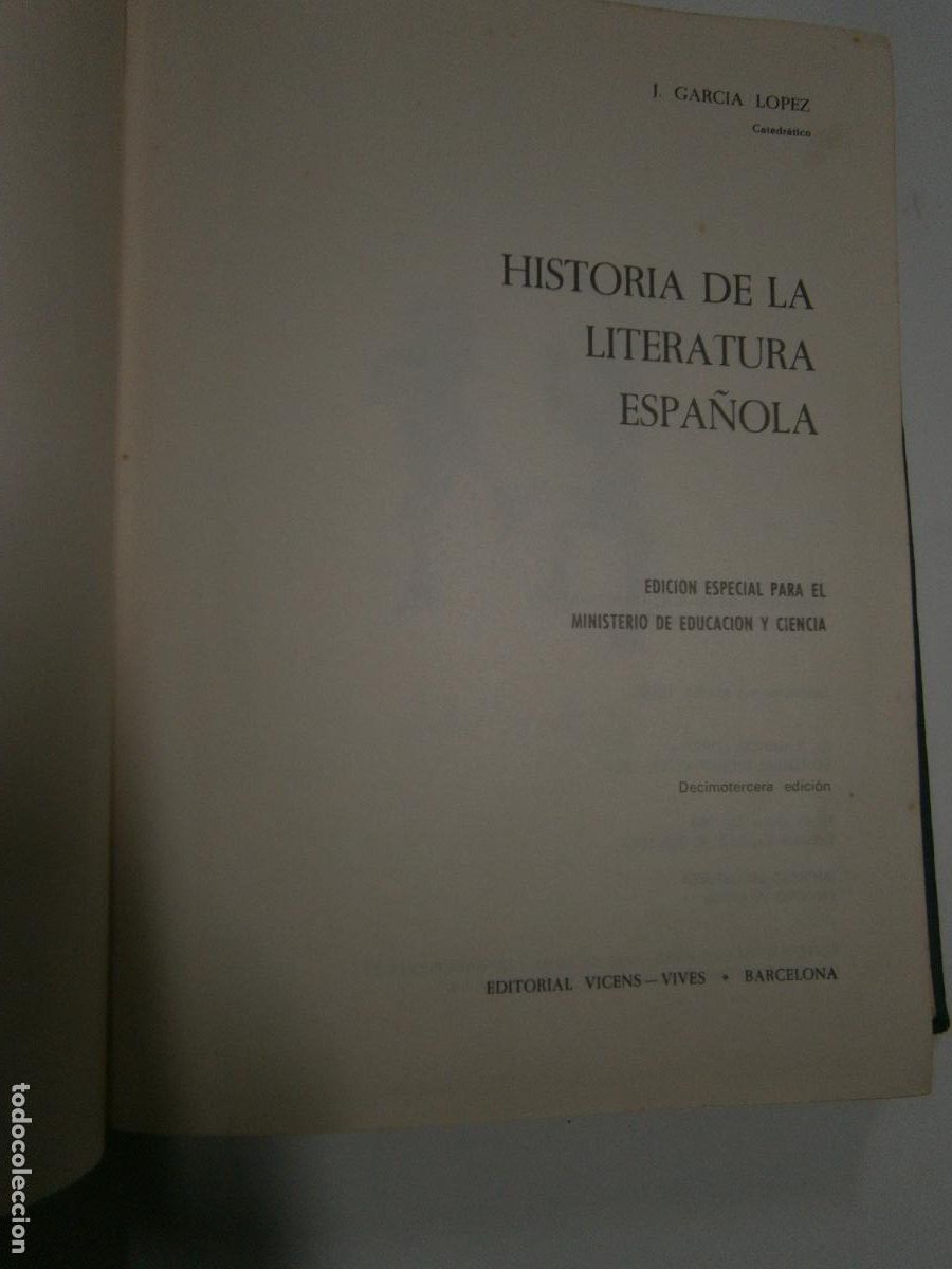 Libros de segunda mano: HISTORIA DE LA LITERATURA ESPA&Ntilde;OLA - Foto 2