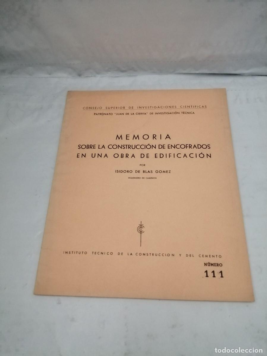 Libros de segunda mano: Memoria sobre la construcci&oacute;n de encofrados en una obra de edificaci&oacute;n - Foto 1