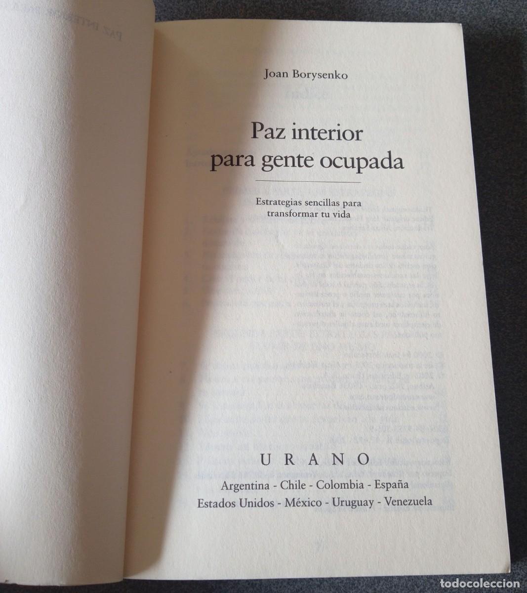 Libros de segunda mano: Paz Interior Para Gente Ocupada Joan Borysenko - Foto 3