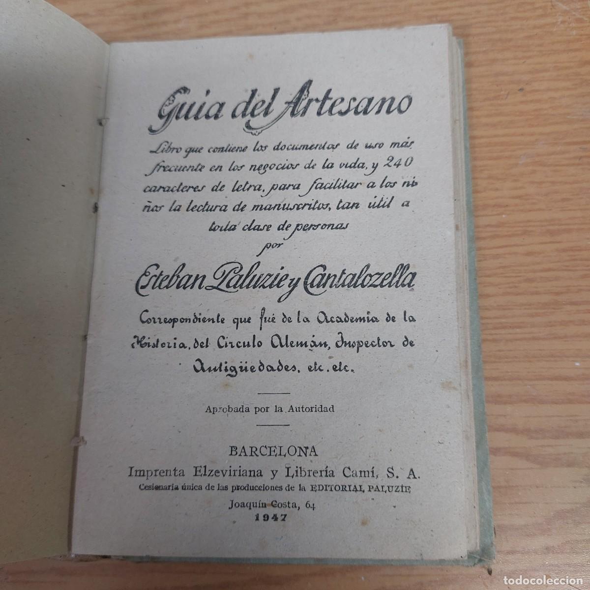 Libros de segunda mano: Guia del Artesano - E.Paluzie - 1947 - Foto 2