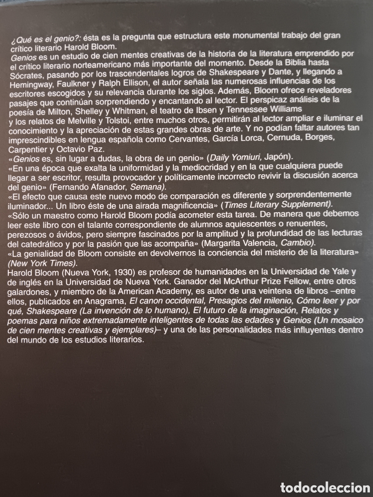 Libros de segunda mano: Harold Bloom. Genios - Foto 2
