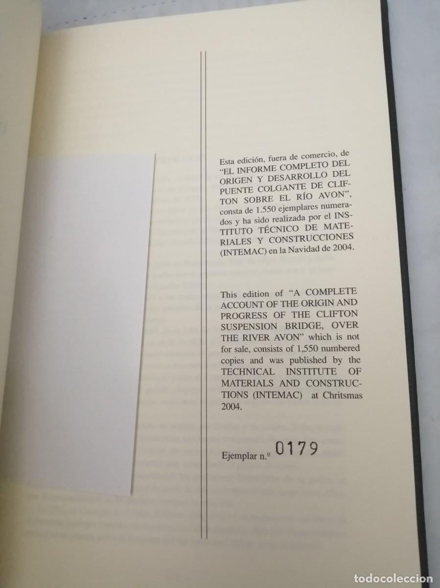 Libros de segunda mano: Informe Completo del Puente de Clifton (Edici&oacute;n numerada de 1550 ejemplares) - Foto 4
