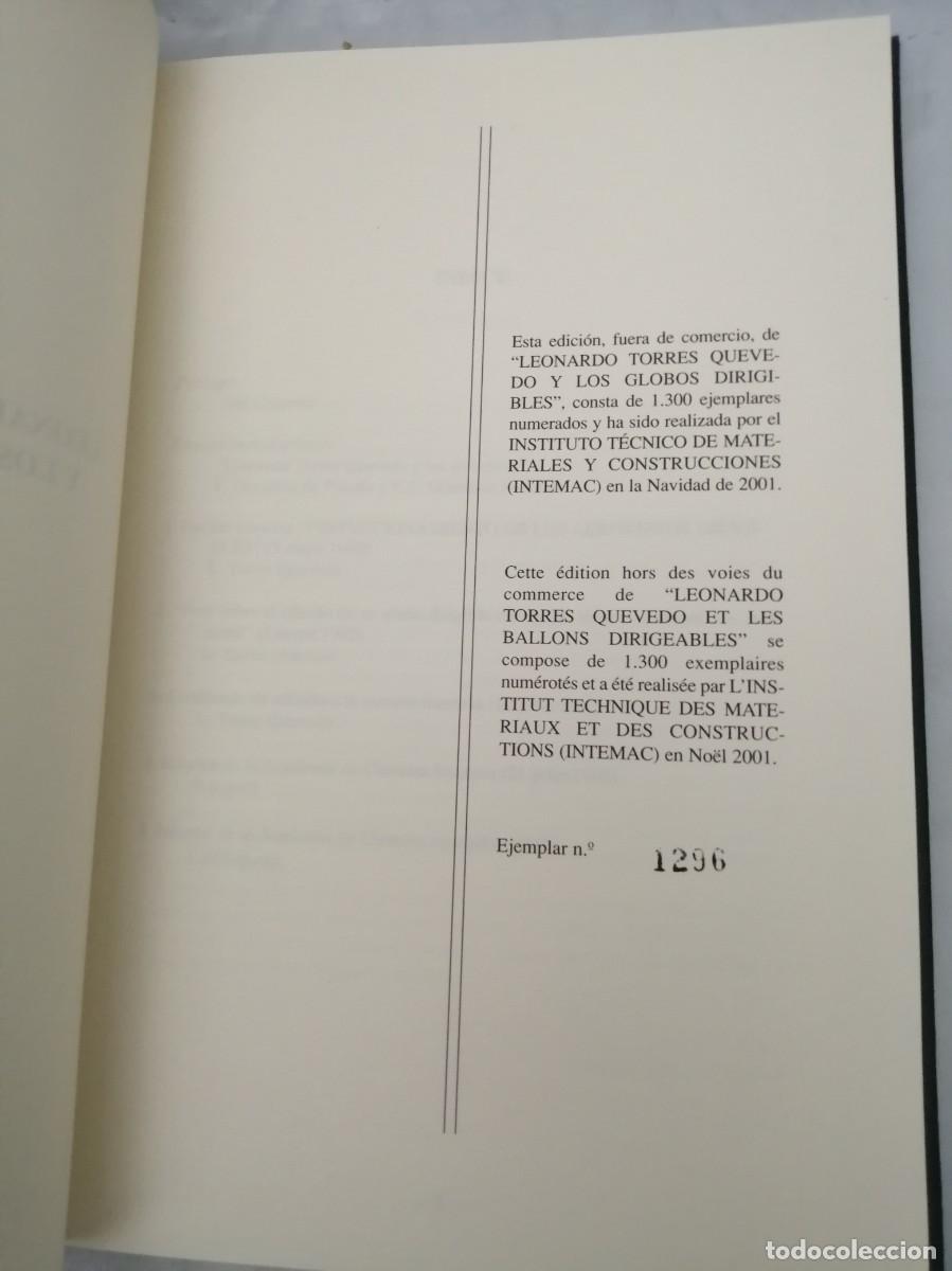 Libros de segunda mano: Leonardo Torres Quevedo y los globos dirigibles (Edici&oacute;n numerada de 1300 ejemplares) - Foto 4