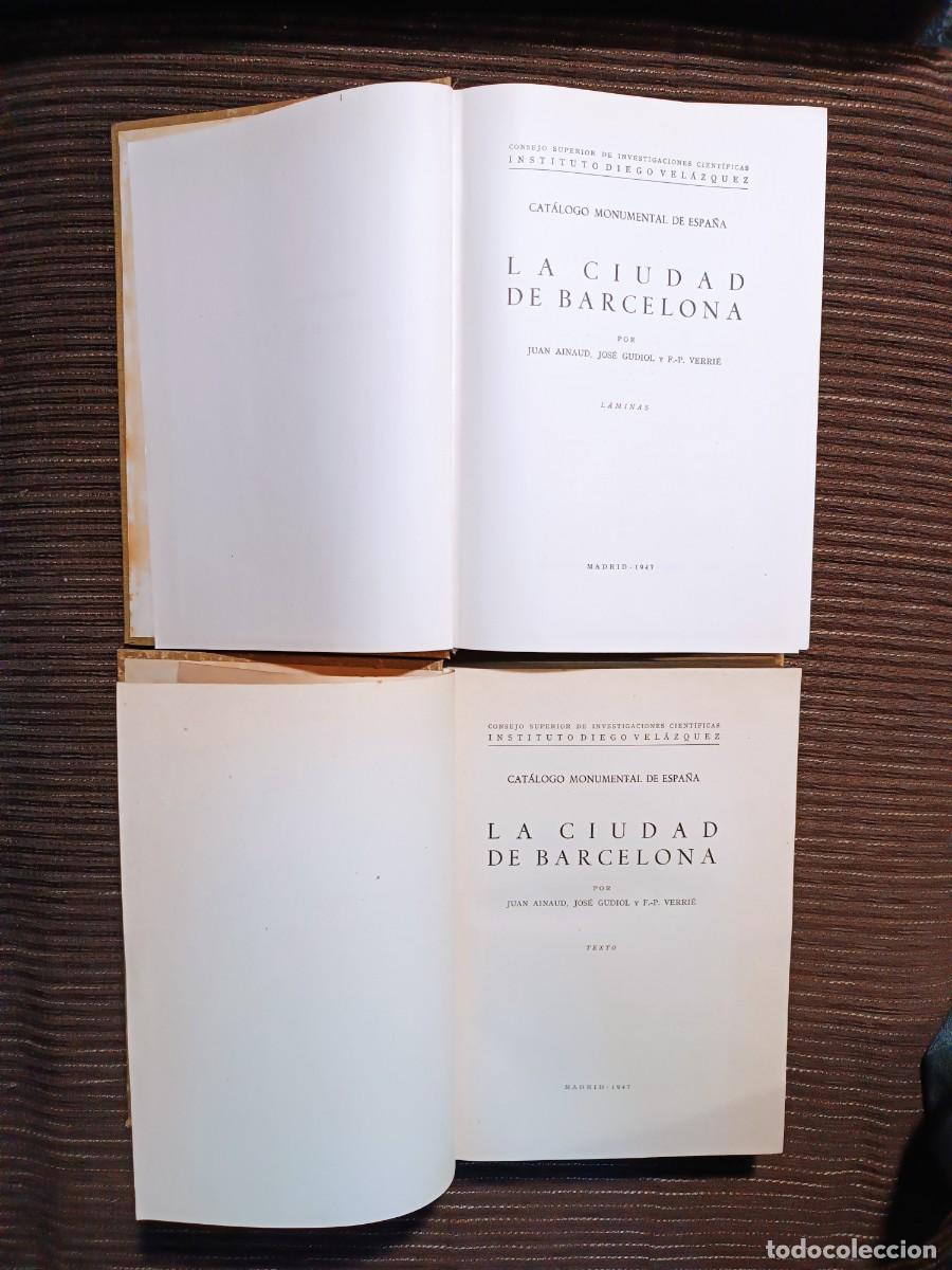 Libros de segunda mano: Cat&aacute;logo Monumental de Espa&ntilde;a, La ciudad de Barcelona - Foto 2