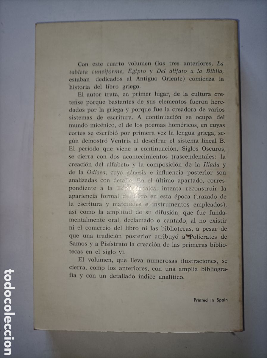 Libros de segunda mano: HISTORIA SOCIAL DEL LIBRO. GRECIA I. ESCOLAR . ANABA. - Foto 2