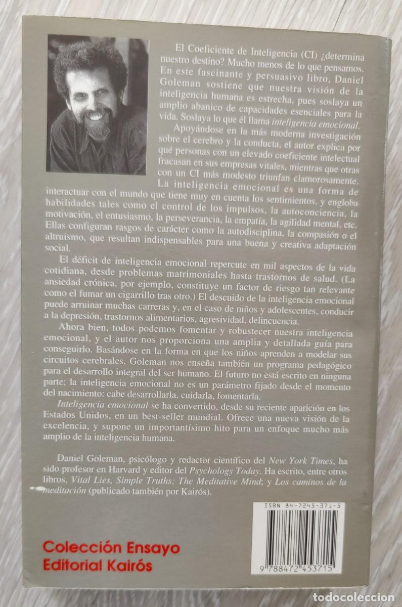 Libros de segunda mano: Libro. Inteligencia Emocional. De Daniel Goleman. Editorial Kairos. A&ntilde;o 1997. - Foto 8