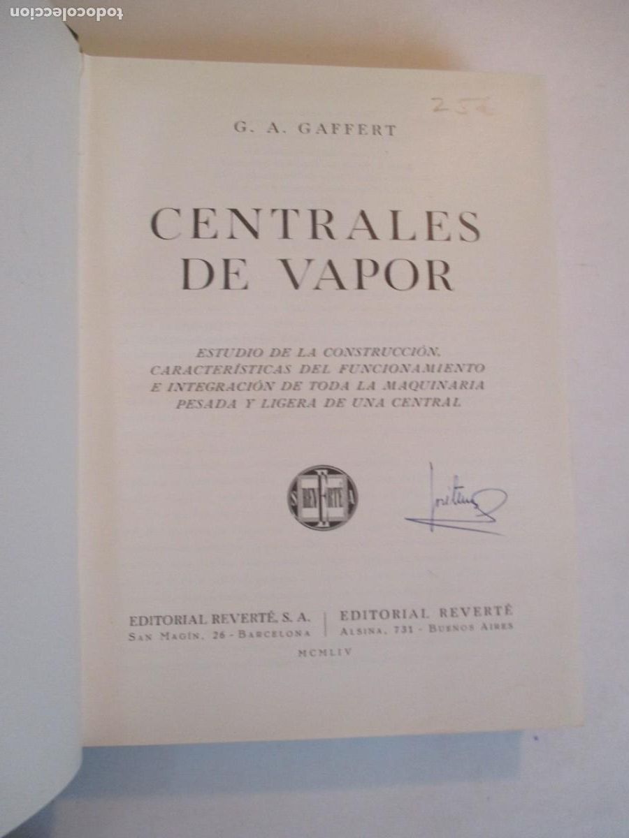 Libros de segunda mano: G.A. GAFFERT Centrales de vapor W30317 - Foto 2