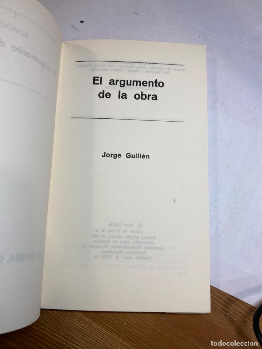 Libros de segunda mano: EL ARGUMENTO DE LA OBRA. JORGE GUILLEN. 1969 - Foto 2