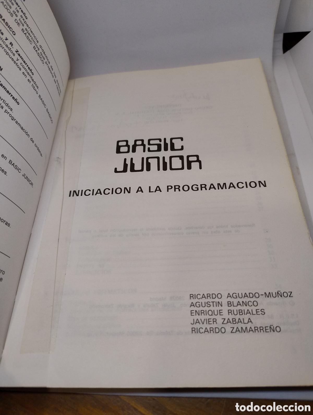 Libros de segunda mano: Libro Basic Junior. Ricardo Aguado-Mu&ntilde;oz. 1989. Josmar. - Foto 2